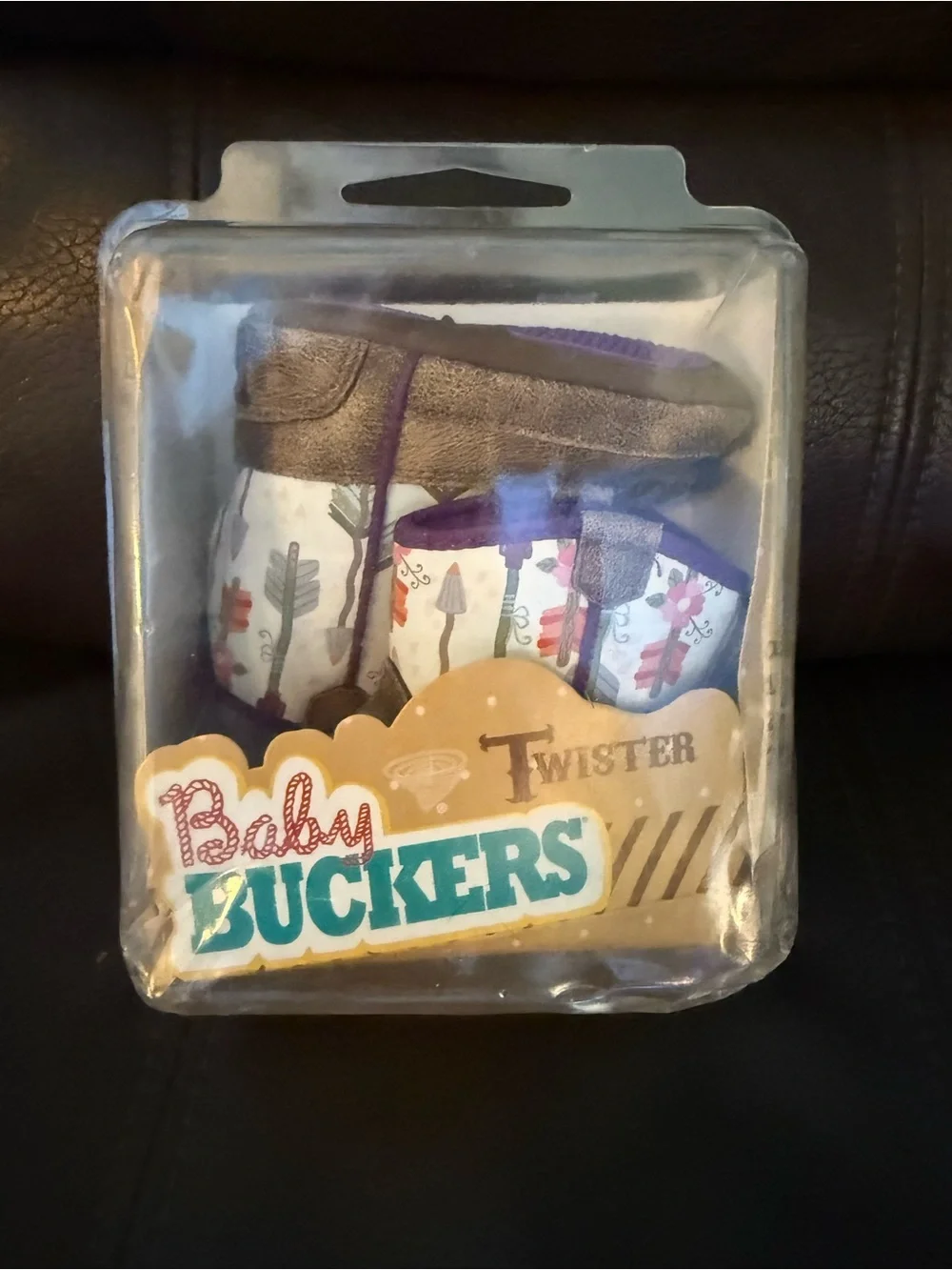 Baby girl twister brand infant sz Brown & Purple Arrow-Print Cowboy Boots